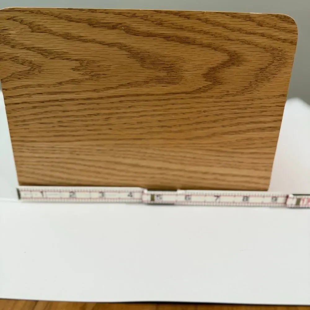 Wood Box Roll Top Tambour Door 14 x 9 x 6 Organize Cubby Sliding Oak Storage